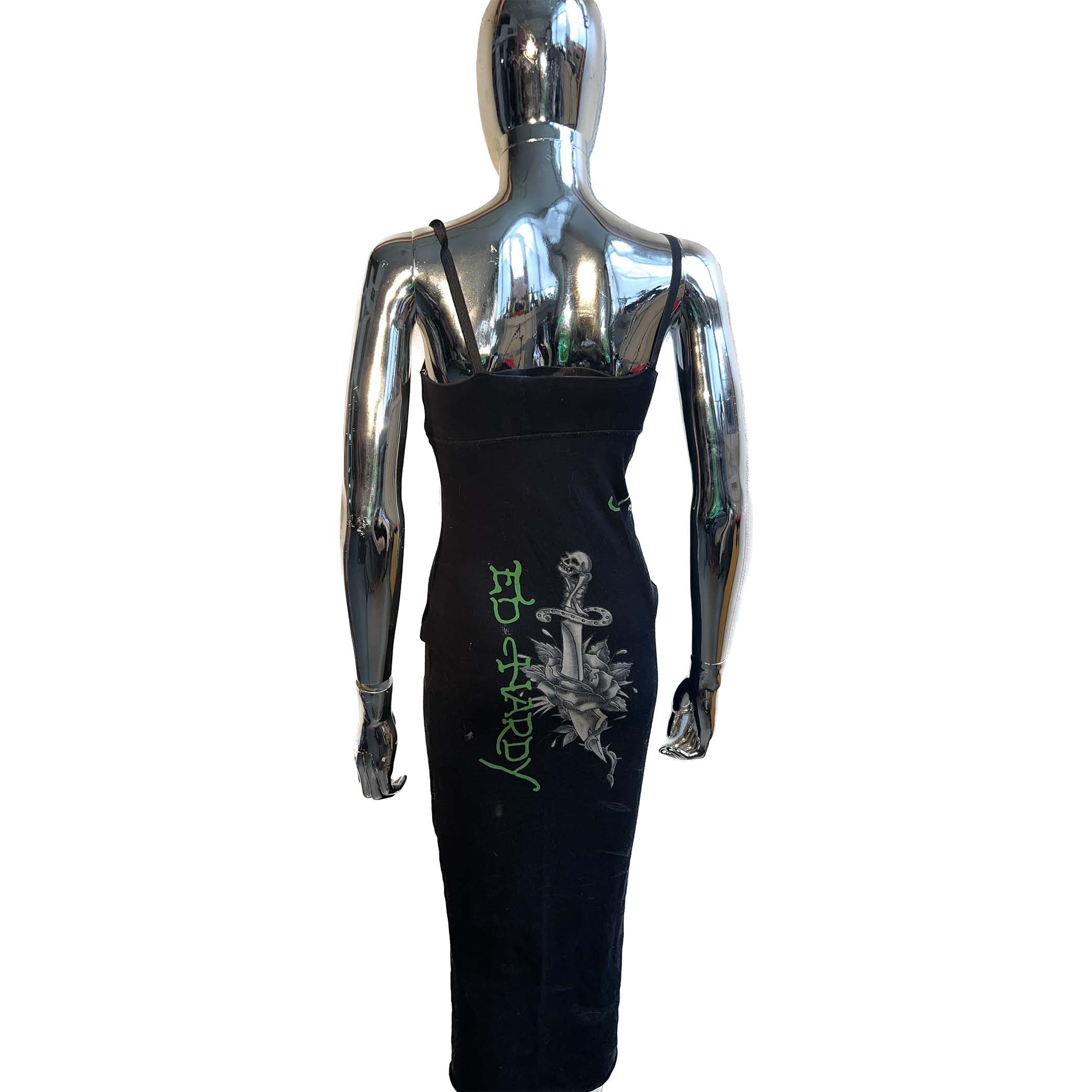 green emerald velvet dress Ed Hardy Hooded dress (XS) – Shopfran