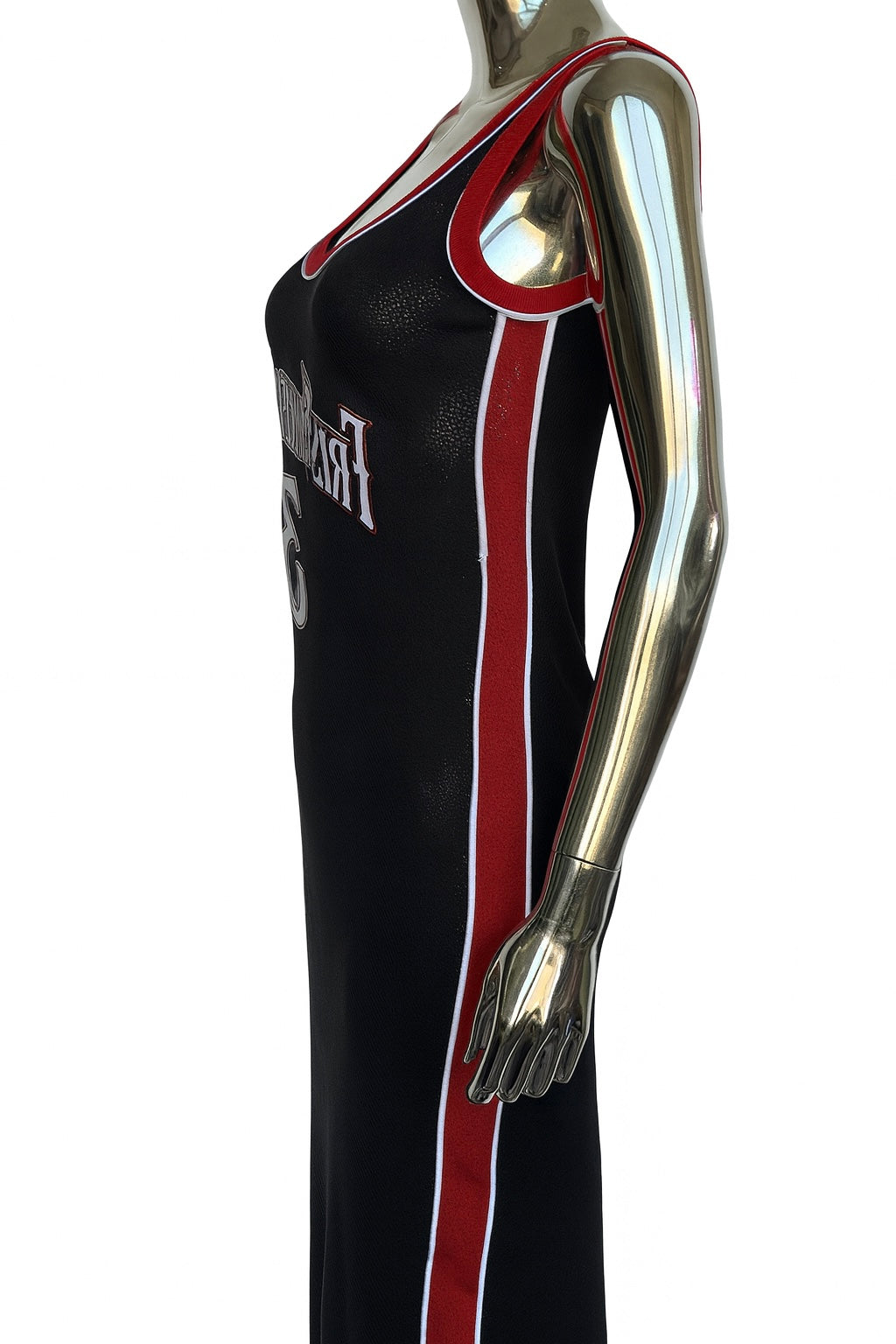 black dress with red and white stripe down the side womens striped print fitting split suspender dress temu
