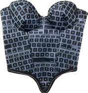 CAPS LOCKED BUSTIER TOP