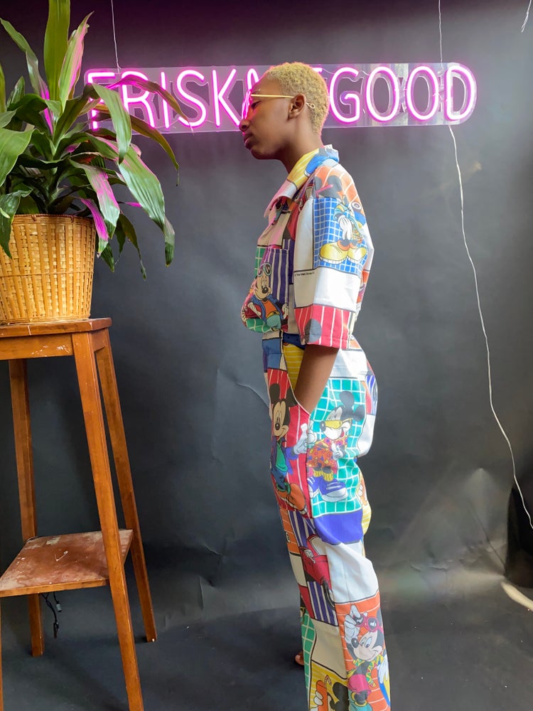 FRISKMEGOOD UPCYCLED HEY MICKEY JUMPSUIT