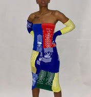 UPCYCLED SMILEY PATCH WORK DRESS