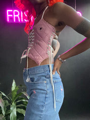 FRISKMEGOOD PINK CHUCKS CORSET TOP