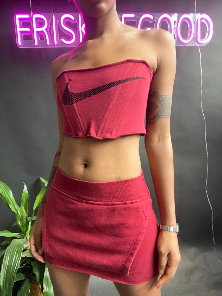 FRISKMEGOOD CORSET SET (BURGUNDY)