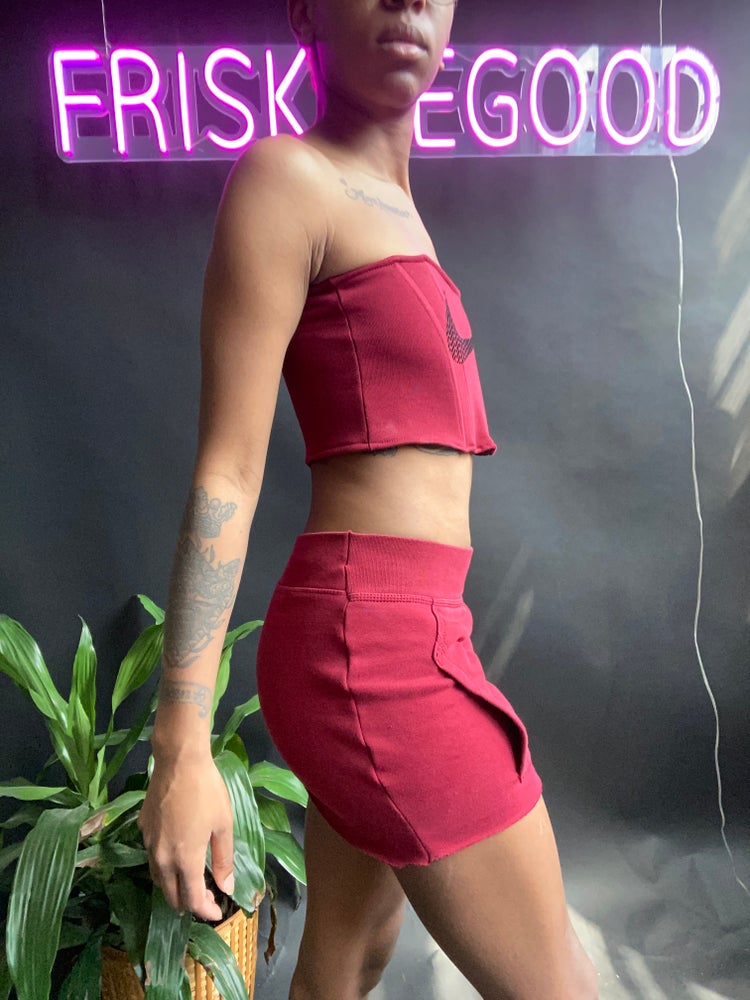 FRISKMEGOOD CORSET SET (BURGUNDY)
