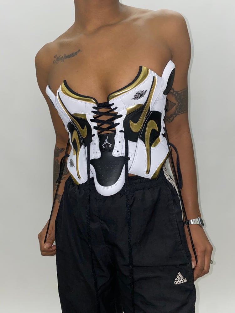 FRISKMEGOOD AJ-1 TRI-COLOR GOLD SNEAKER TOP