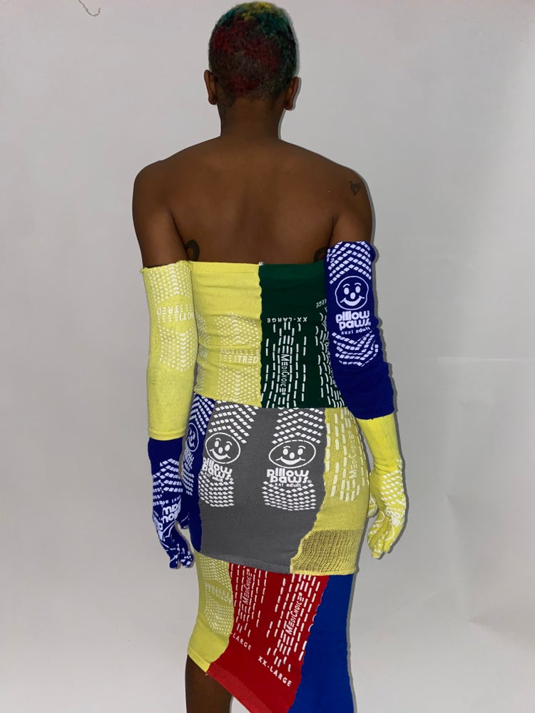 UPCYCLED SMILEY PATCH WORK DRESS