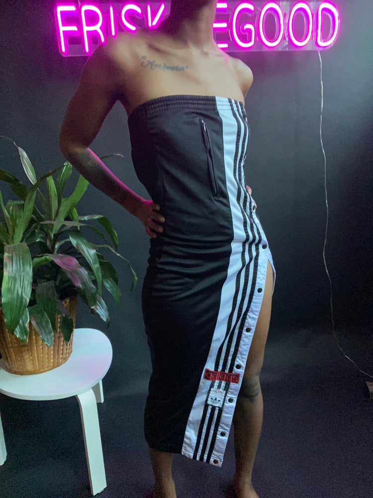 FRISKMEGOOD THREE STRIPE UPCYCLED DRESS