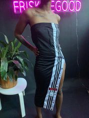 FRISKMEGOOD THREE STRIPE UPCYCLED DRESS