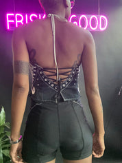 FRISKMEGOOD BLACK CHUCKS CORSET TOP