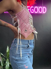 FRISKMEGOOD PINK CHUCKS CORSET TOP