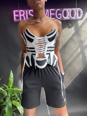 FRISKMEGOOD THREE STRIPE TOP 10 CORSET TOP
