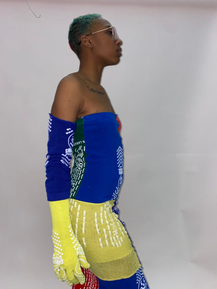 UPCYCLED SMILEY PATCH WORK DRESS