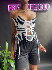 FRISKMEGOOD THREE STRIPE TOP 10 CORSET TOP