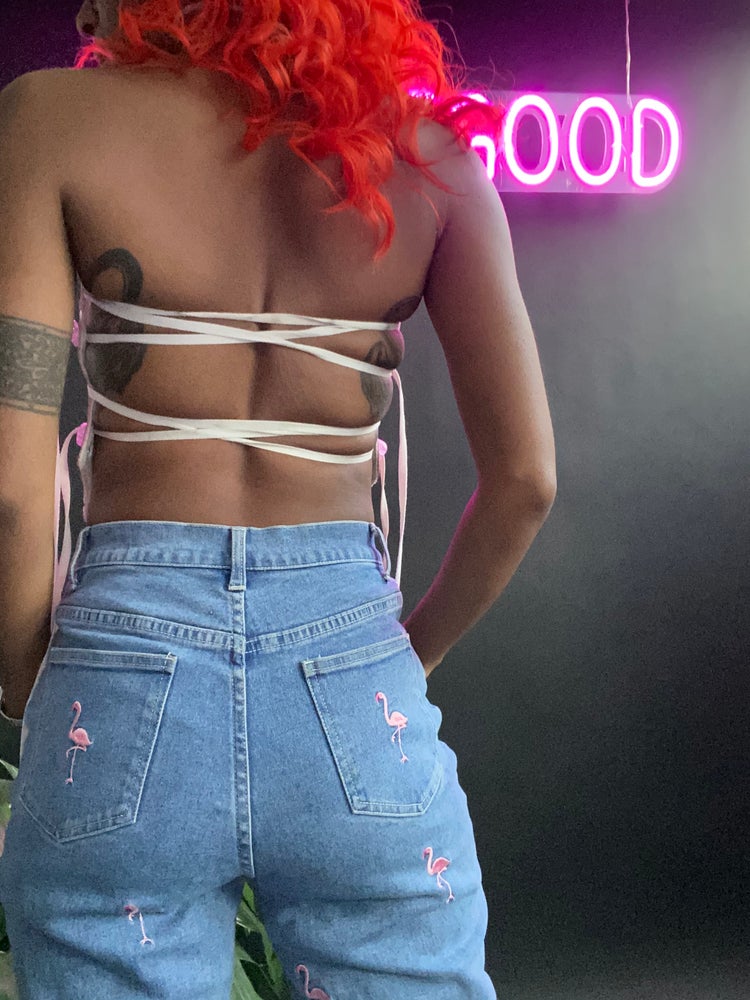 FRISKMEGOOD PINK CHUCKS CORSET TOP