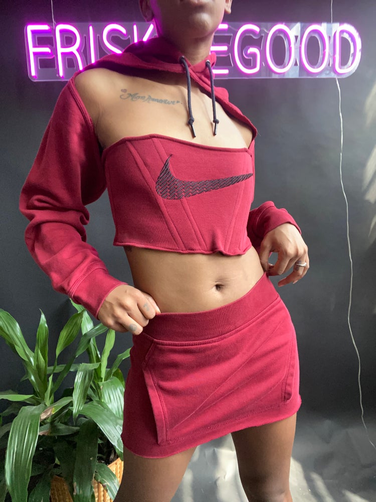 FRISKMEGOOD CORSET SET (BURGUNDY)