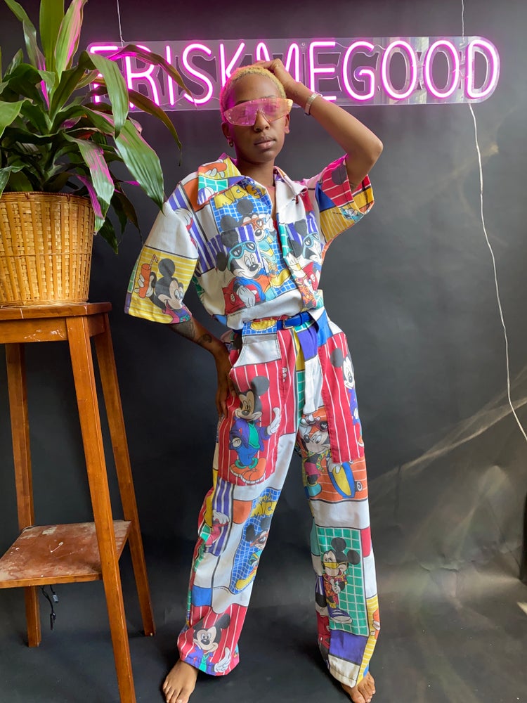 FRISKMEGOOD UPCYCLED HEY MICKEY JUMPSUIT