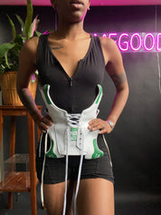 FRISKMEGOOD THREE STRIPES [green and white] 1pc SNEAKER CORSET