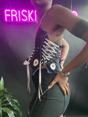 FRISKMEGOOD BLACK CHUCKS CORSET TOP