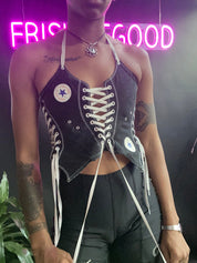 FRISKMEGOOD BLACK CHUCKS CORSET TOP