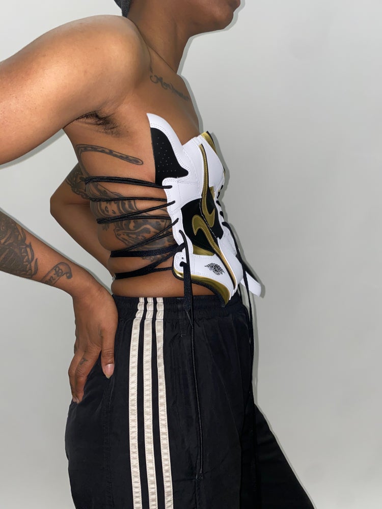 FRISKMEGOOD AJ-1 TRI-COLOR GOLD SNEAKER TOP