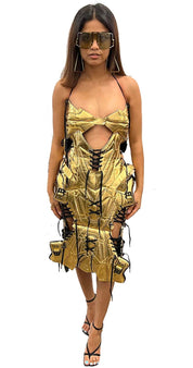 PATRICK EWING SNEAKER DRESS [GOLD]